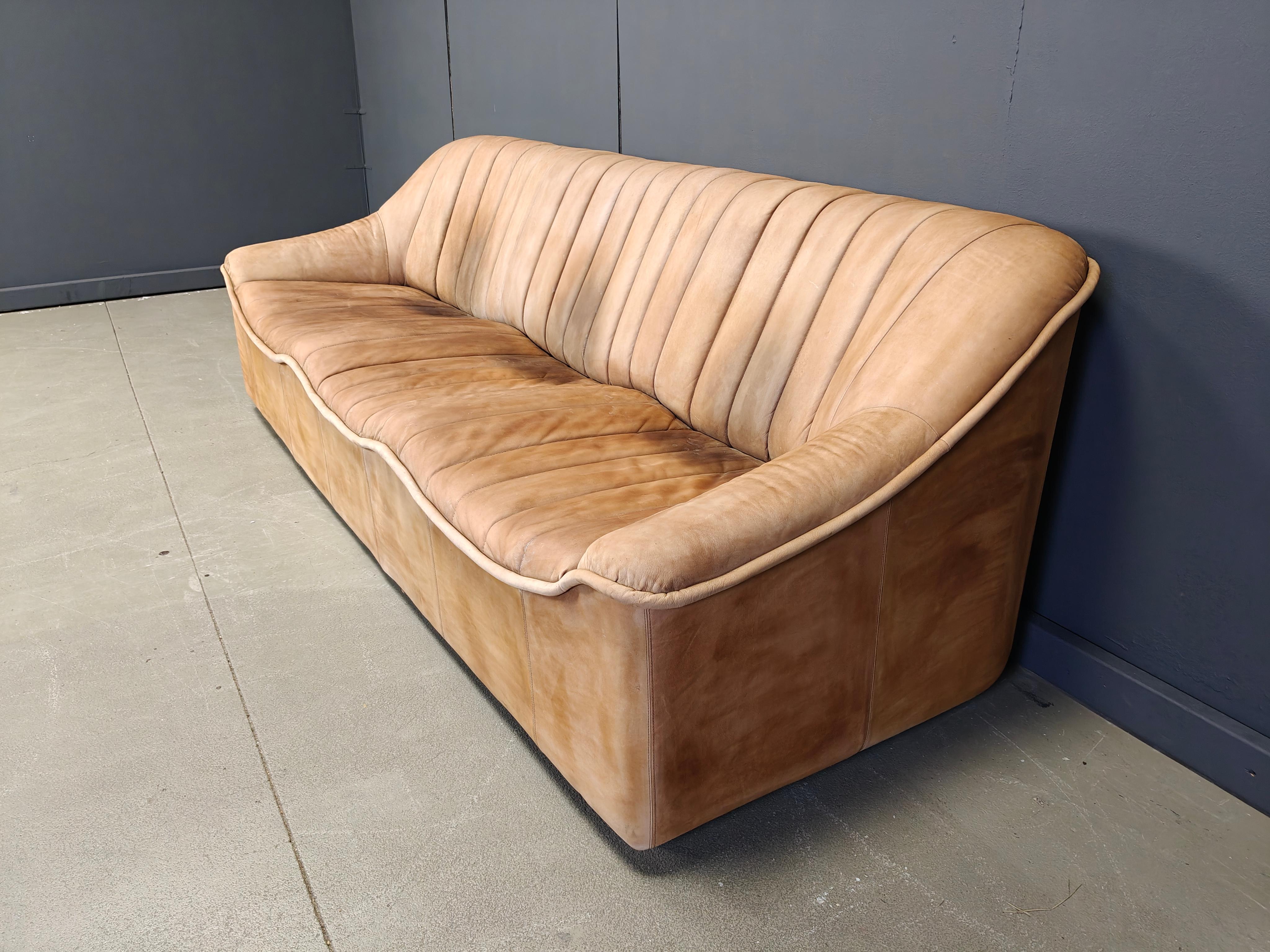Mid-20th Century Vintage leather sofa set, 1960s For Sale