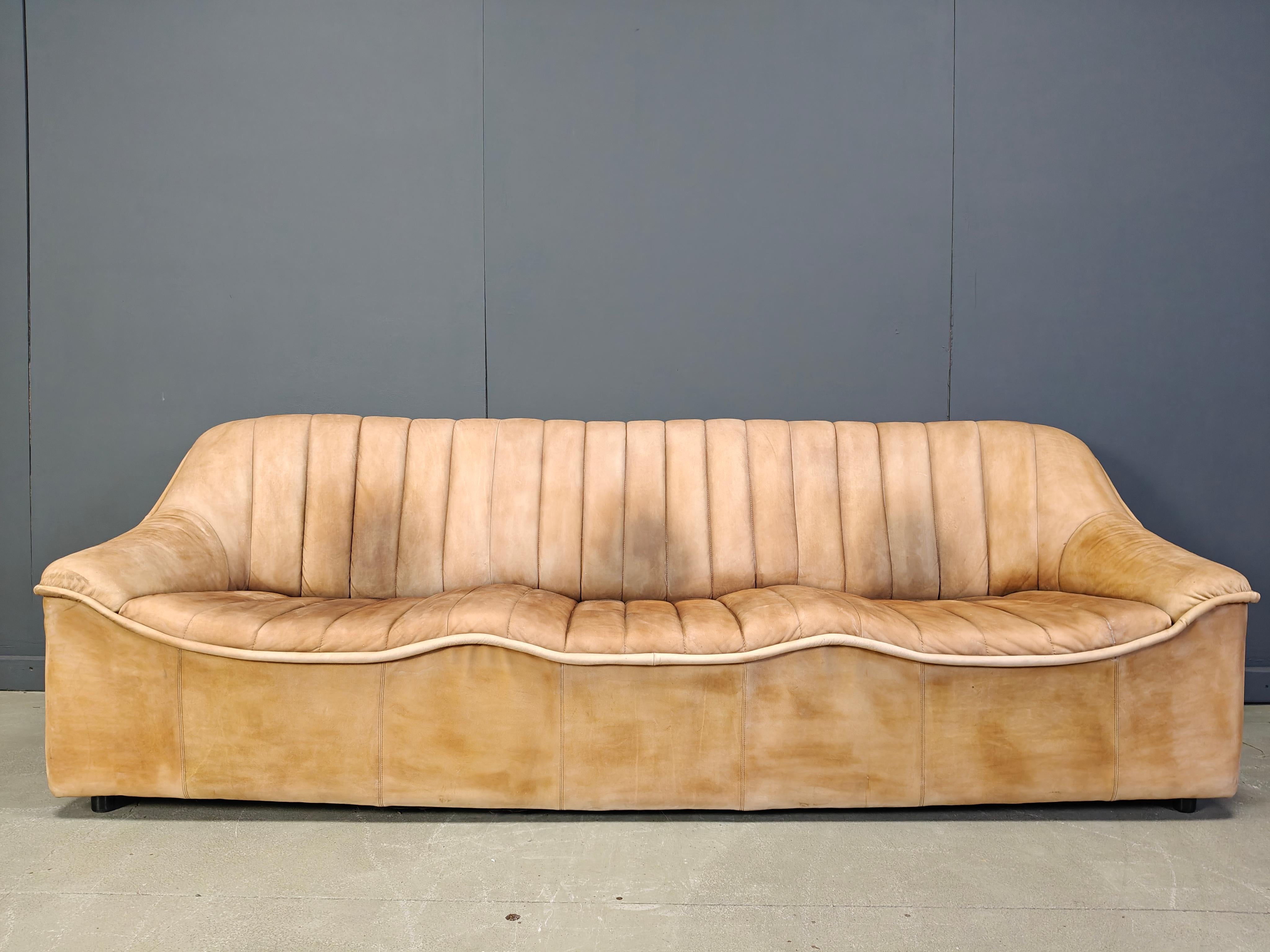 Vintage leather sofa set, 1960s For Sale 1