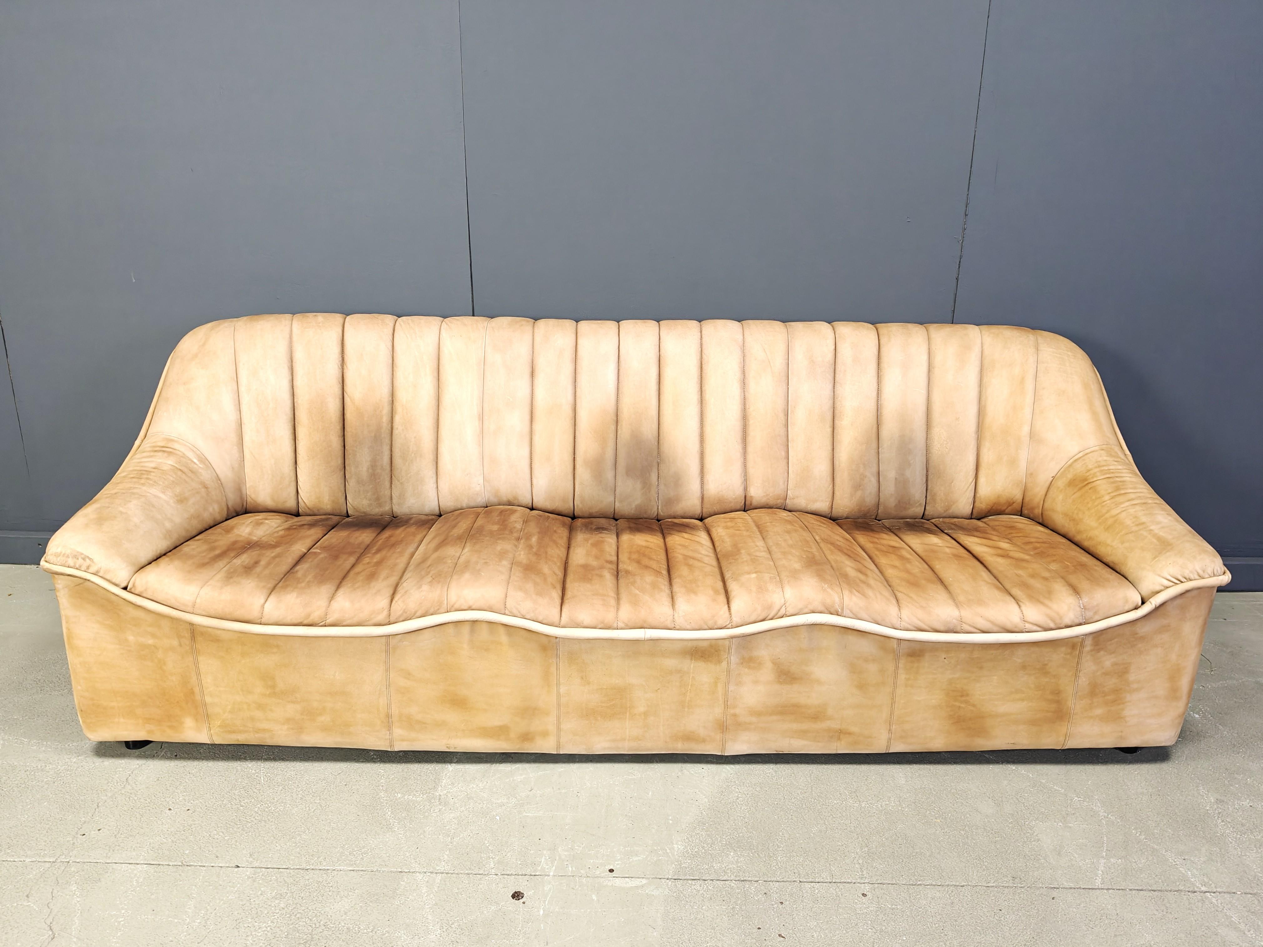 Vintage leather sofa set, 1960s For Sale 2