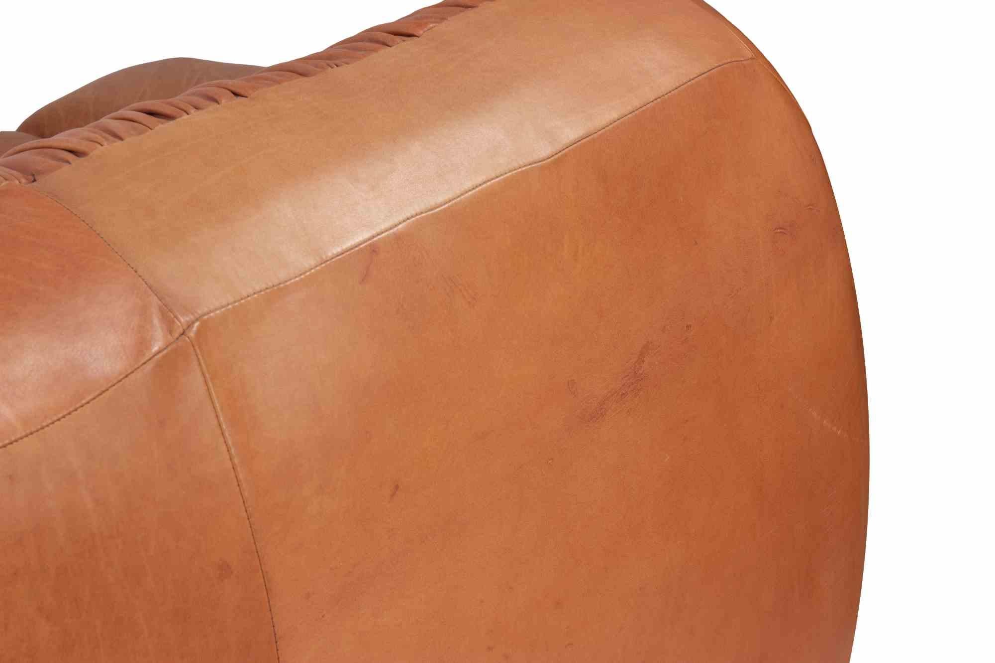 Steel Vintage Leather Sofa Set in the style of Giuseppe Munari, Italy, 1970s For Sale