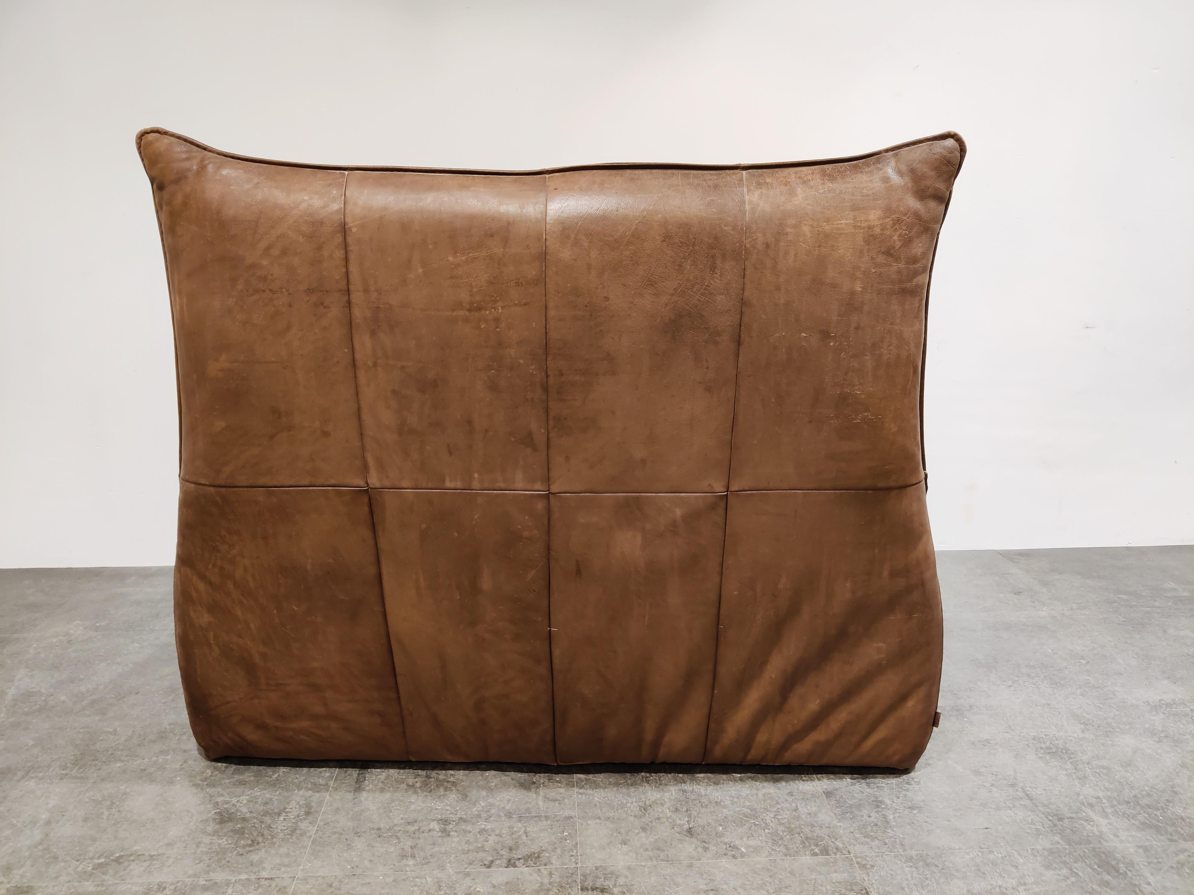 Vintage Leather Sofa 'the Rock' by Gerard Van Den Berg for Montis, 1970s 3