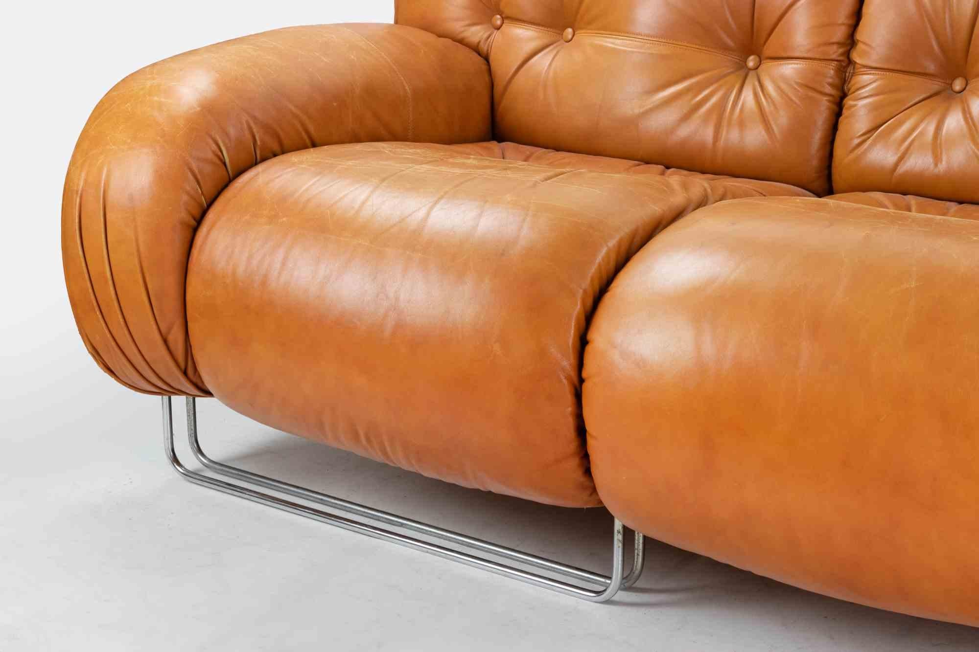 Canapé en cuir vintage de la série 