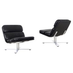 Vintage Leather "Solo" Lounge Chairs by John Follis for Fortress