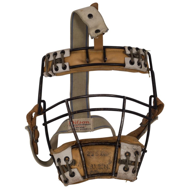 Vintage Leather, Steel and Rawhide Wilson Catcher's Mask, circa 1930