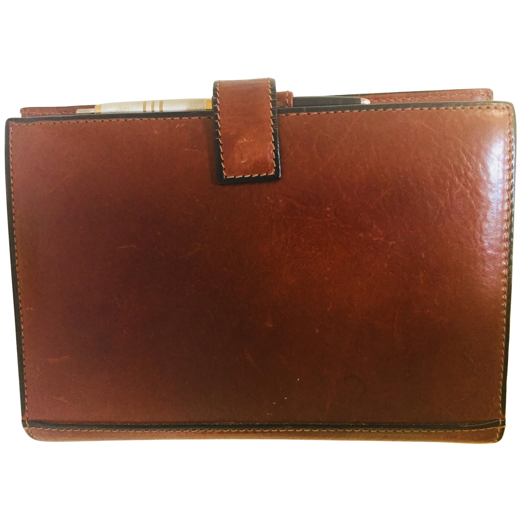 Vintage Leather Stitched Agenda Refillable by Tumi