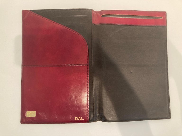 Vintage Leather Stitched Padfolio Bond Street Italy For Sale at 1stDibs