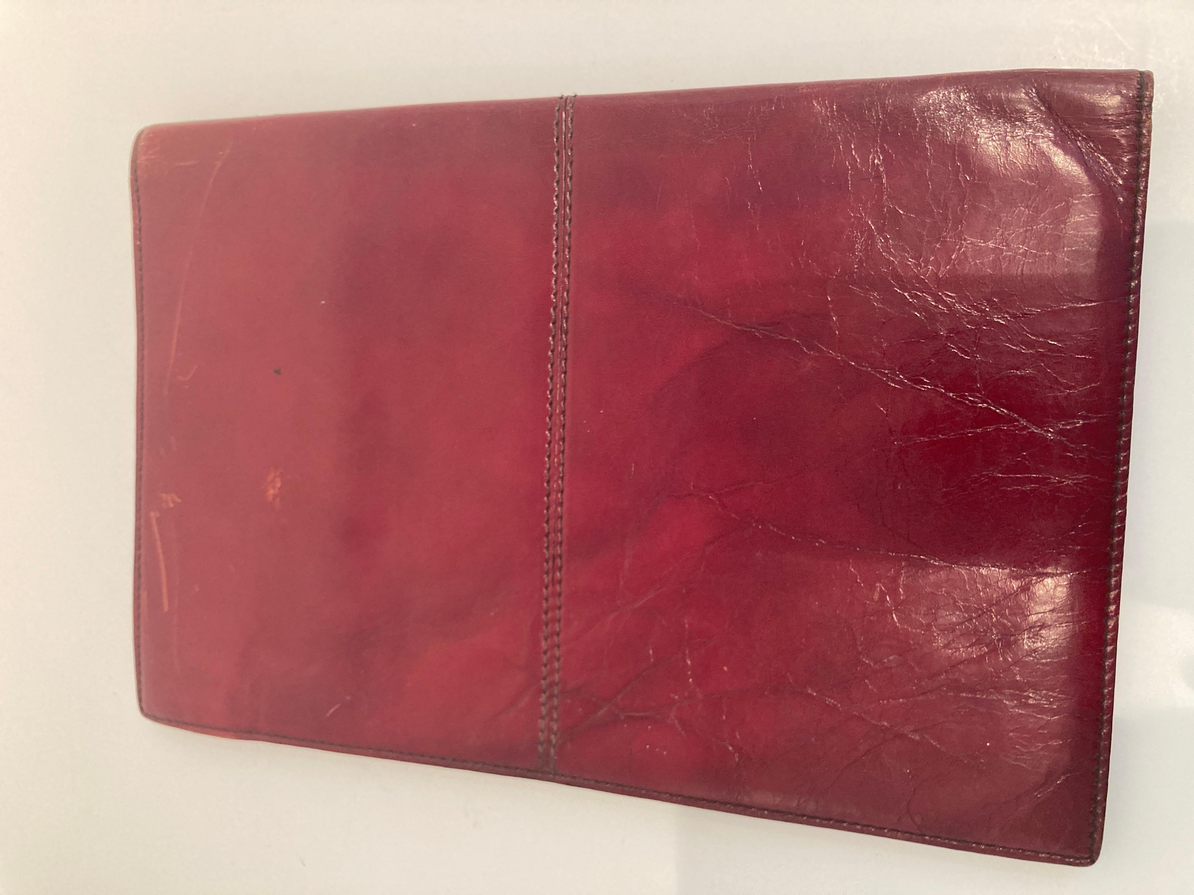 Padfolio vintage de cuero cosido Bond Street Italia Italiano en venta