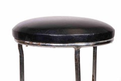 Vintage Leather Stool, 1970s