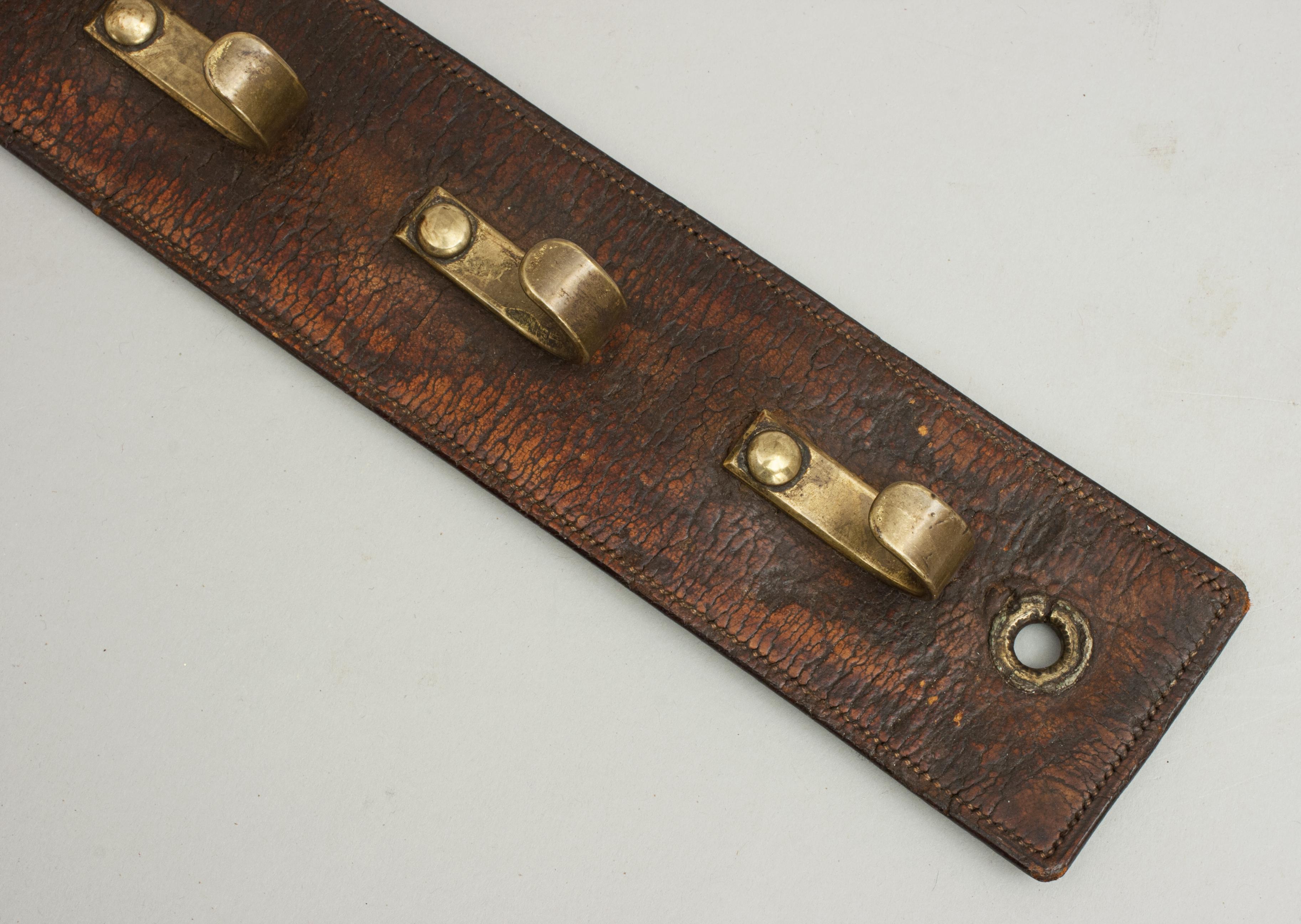 Vintage Leather Strap Whip Rack, Walking Stick or Golf Club Rack, circa 1890 In Good Condition In Oxfordshire, GB