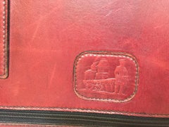 Vintage Leather Suitcase "La Bagagerie Paris" Burgundy Bordeaux Luggage