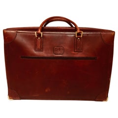 Vintage Leather Suitcase "La Bagagerie Paris" Burgundy Bordeaux Luggage