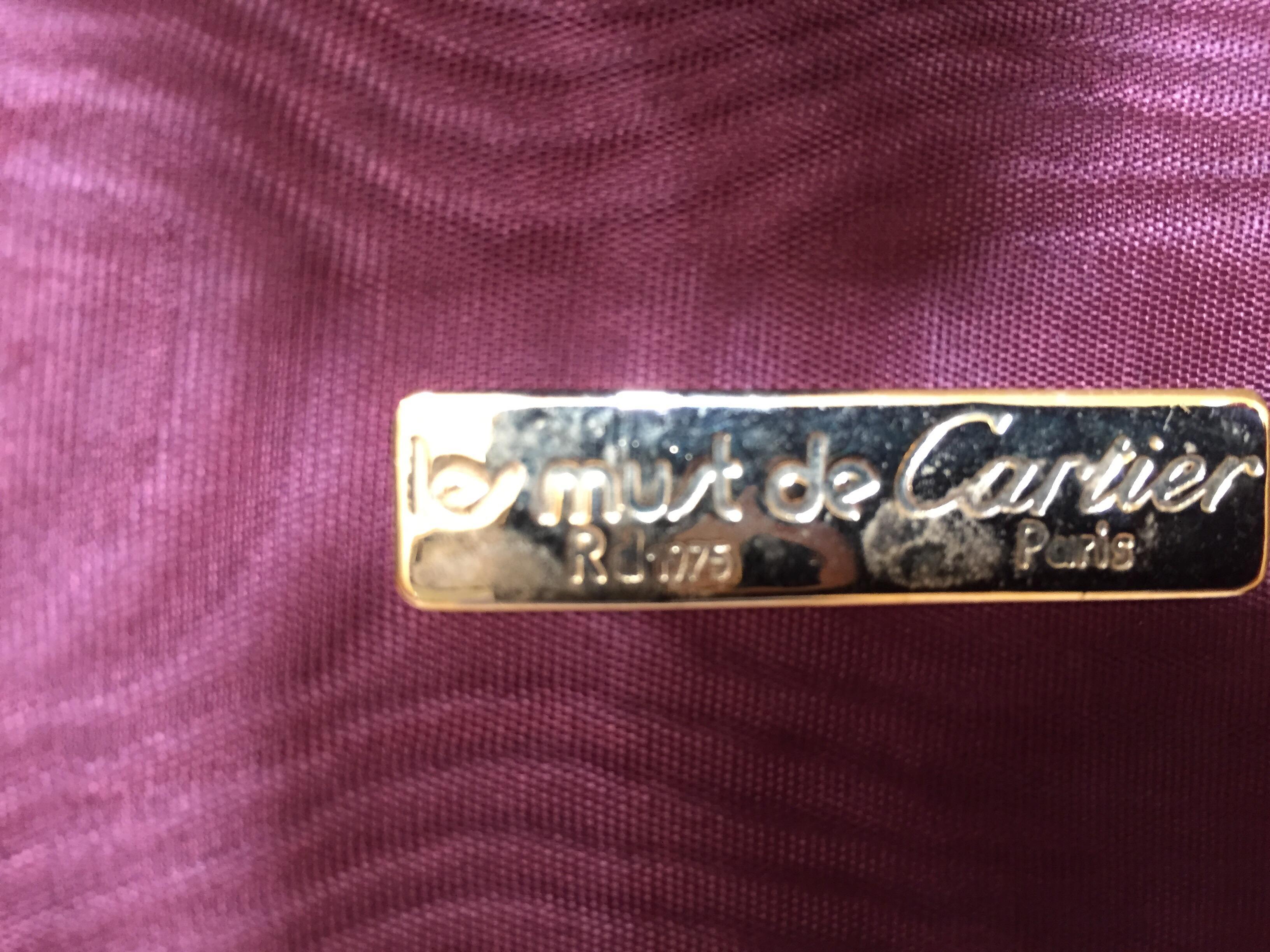 Vintage-Lederkoffer Burgunderrotes Bordeaux-Gepäck von Must de Cartier im Angebot 6