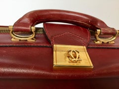 Les Must de Cartier Vintage Leather Suitcase Burgundy Bordeaux Luggage