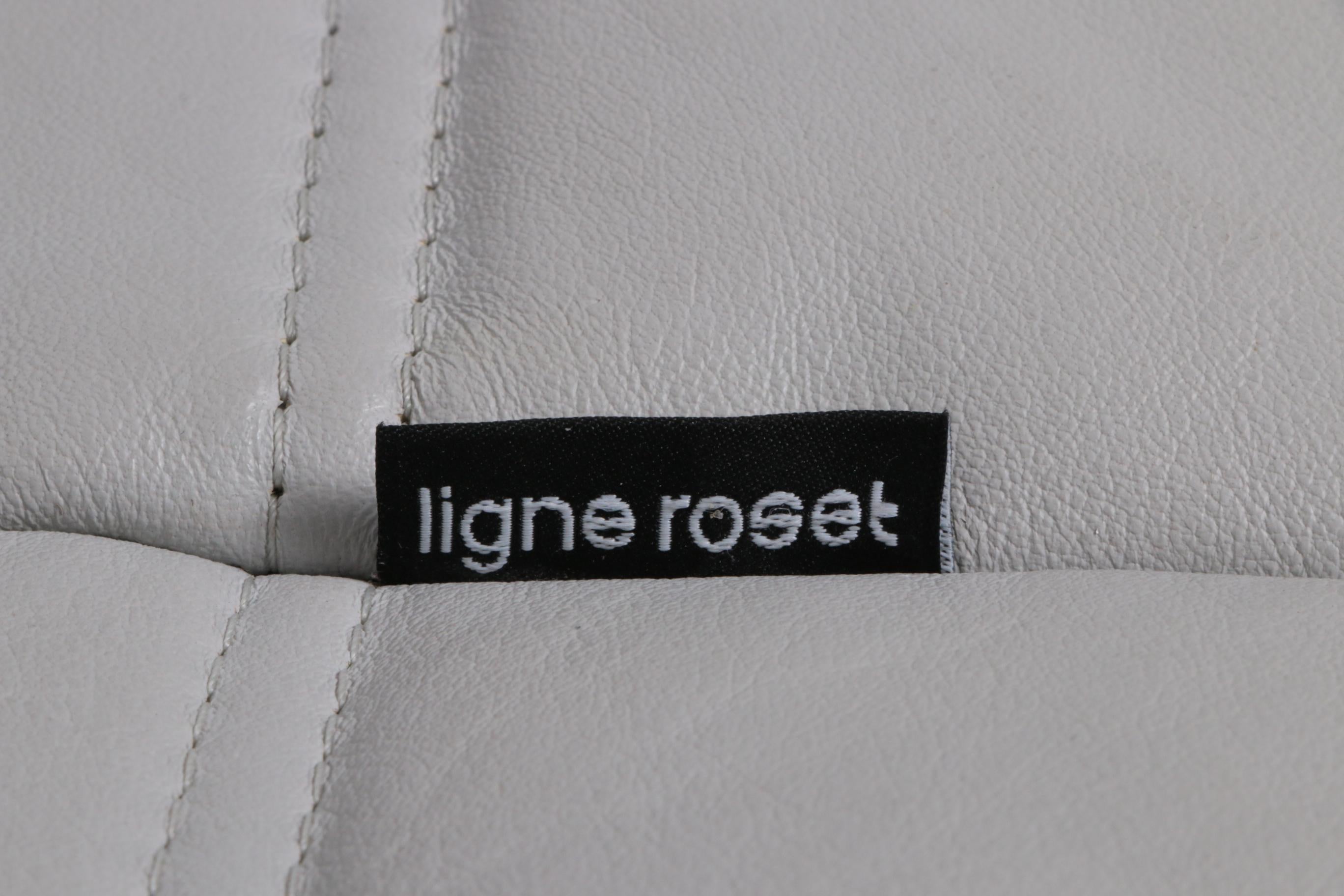 Vintage Leather Togo Sofa Ligne Roset, 3 Piece Set 1970s 8