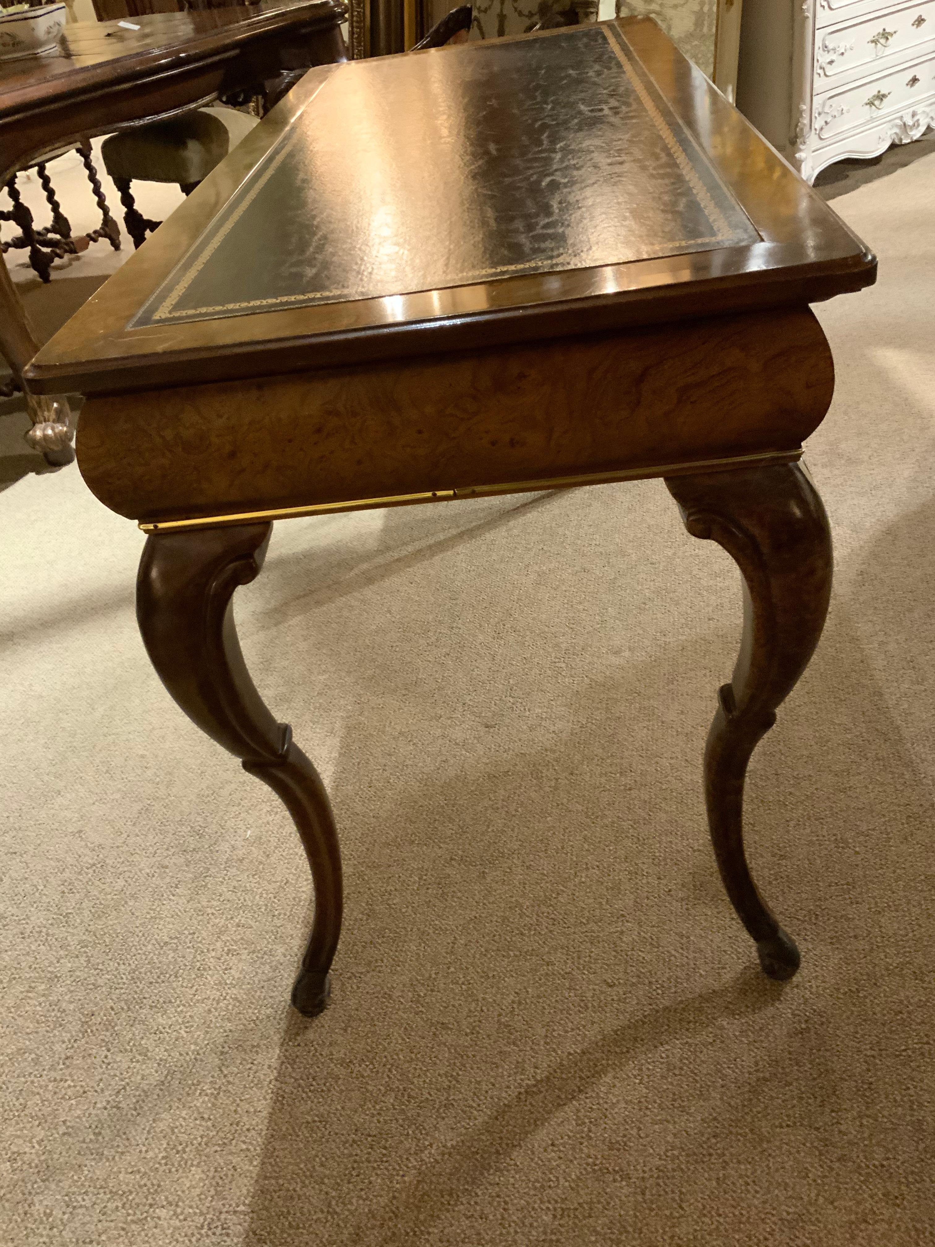 Louis XV Vintage Leather Top Burlwood Writing Desk