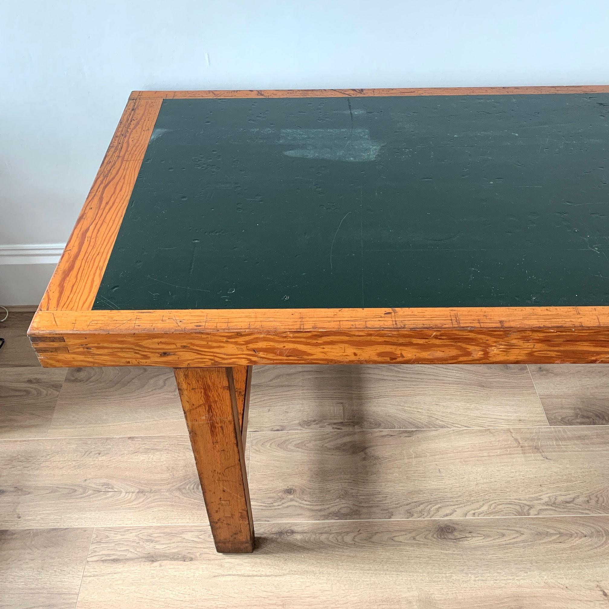 20th Century Vintage Leather Top Work Table