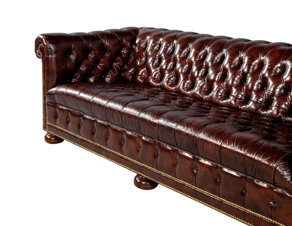 Vintage Leather Tufted Chesterfield Sofa 4