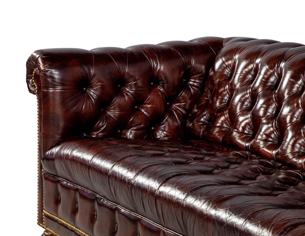 Vintage Leather Tufted Chesterfield Sofa 6