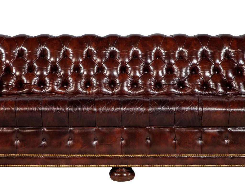 Vintage Leather Tufted Chesterfield Sofa 7