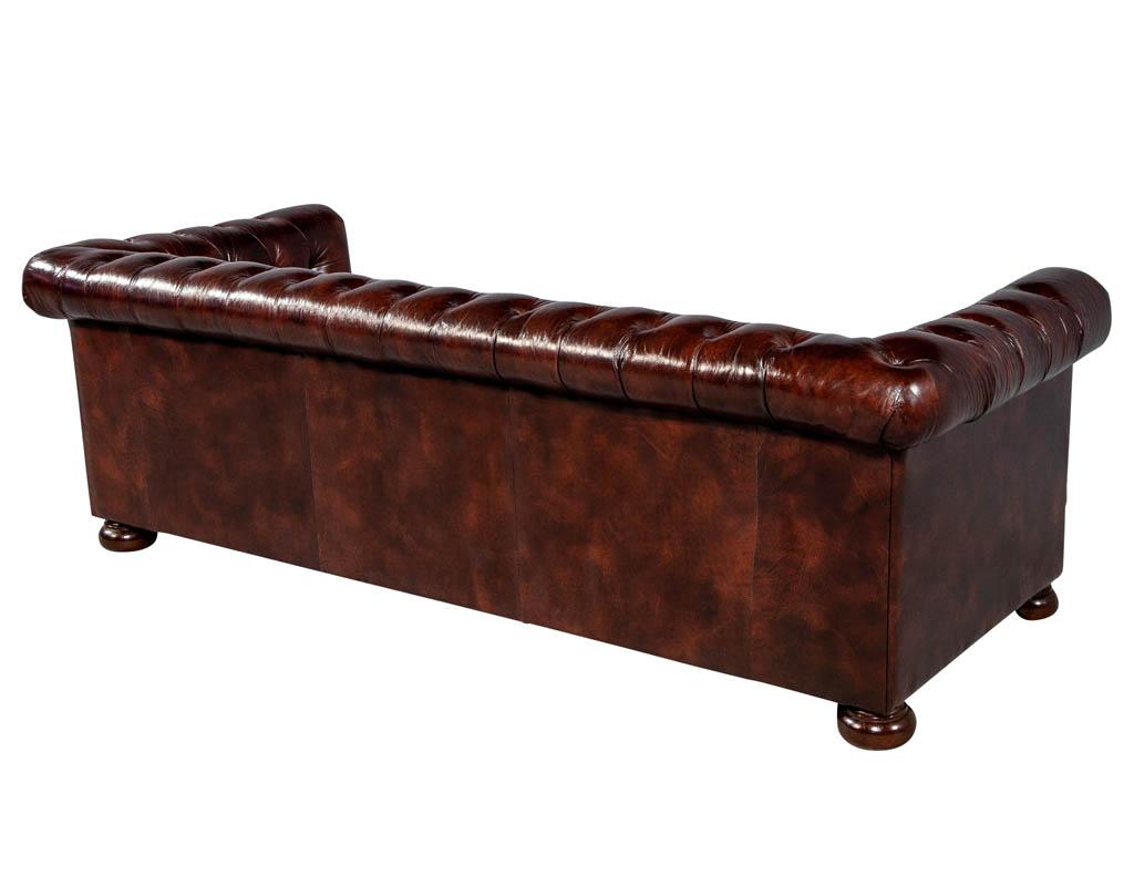Vintage Leather Tufted Chesterfield Sofa 11
