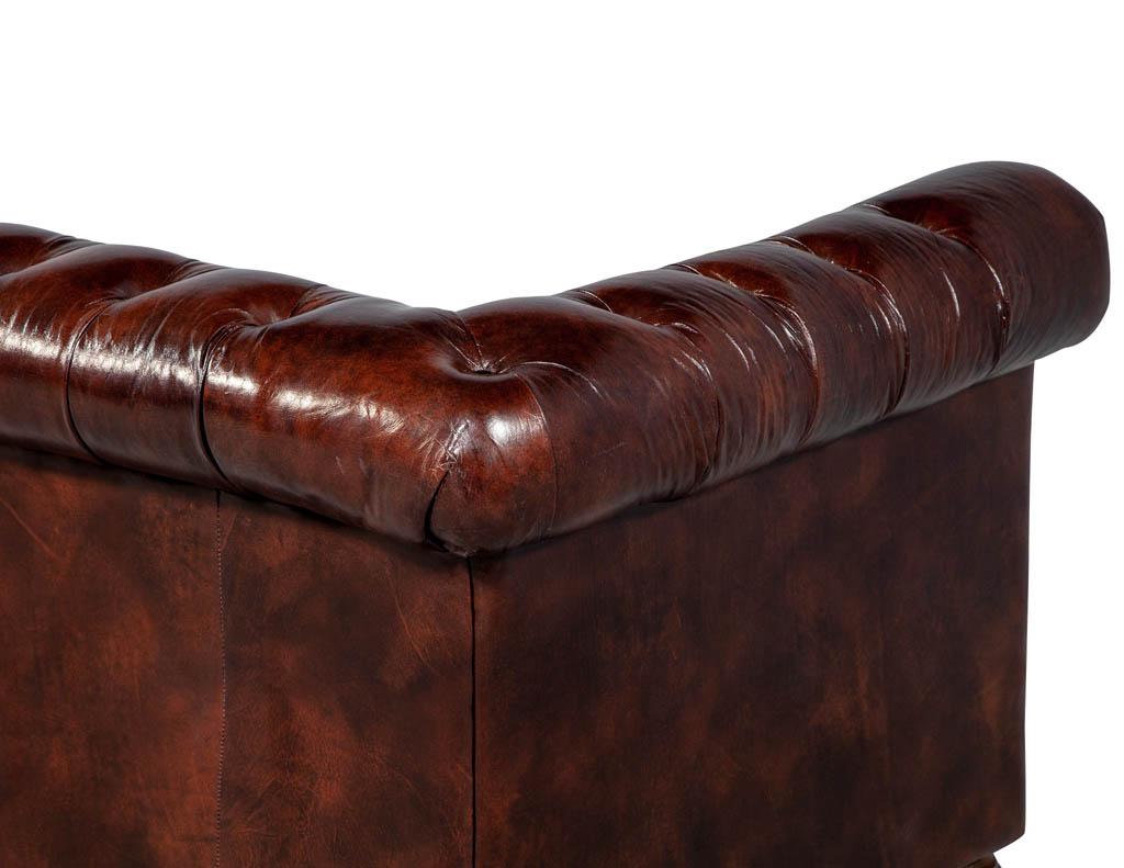 Vintage Leather Tufted Chesterfield Sofa 12