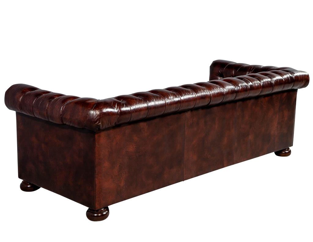 American Vintage Leather Tufted Chesterfield Sofa