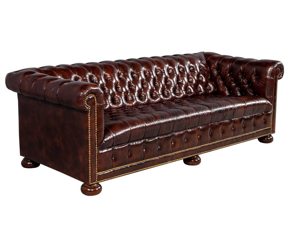 Late 20th Century Vintage Leather Tufted Chesterfield Sofa