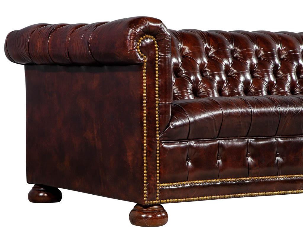 Metal Vintage Leather Tufted Chesterfield Sofa