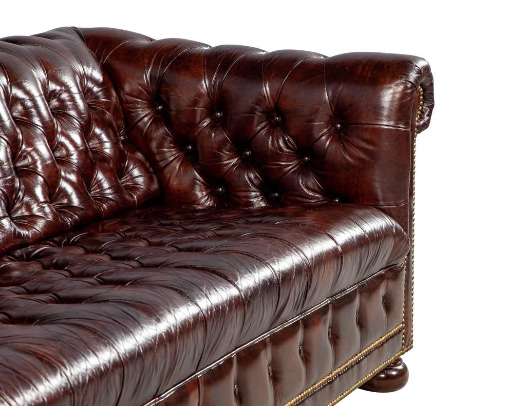 Vintage Leather Tufted Chesterfield Sofa 1