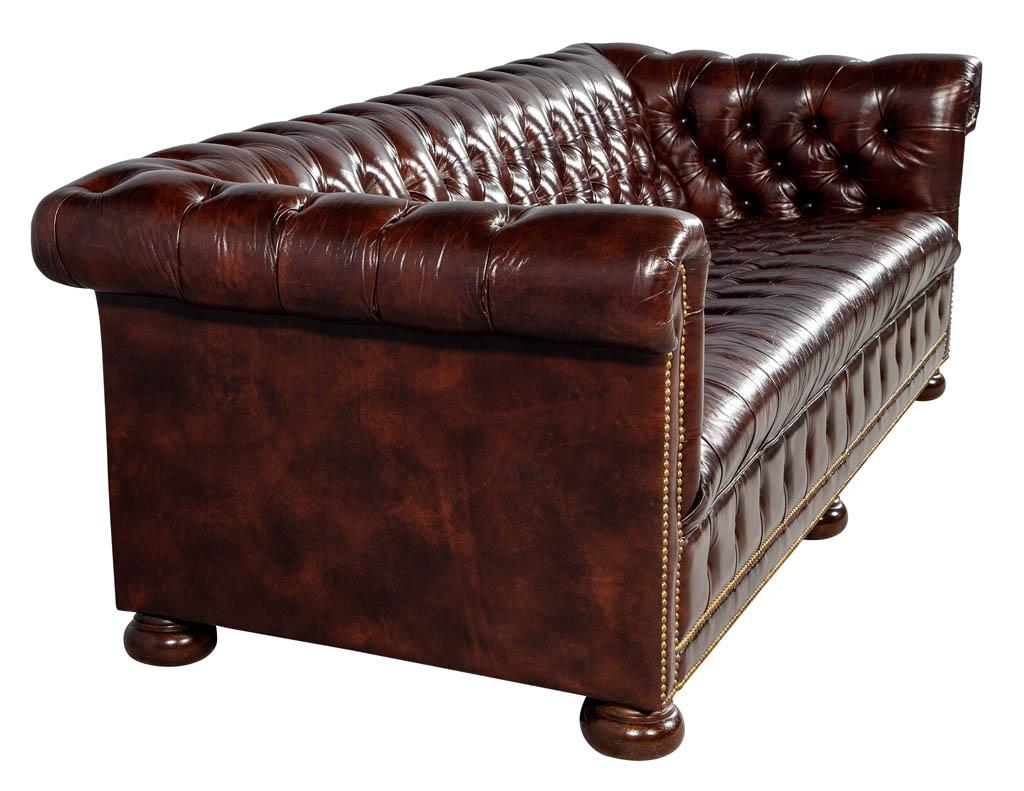 Vintage Leather Tufted Chesterfield Sofa 2