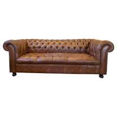 Vintage Leather Tufted Three Seat Chesterfield Sofa Empire Furniture Co