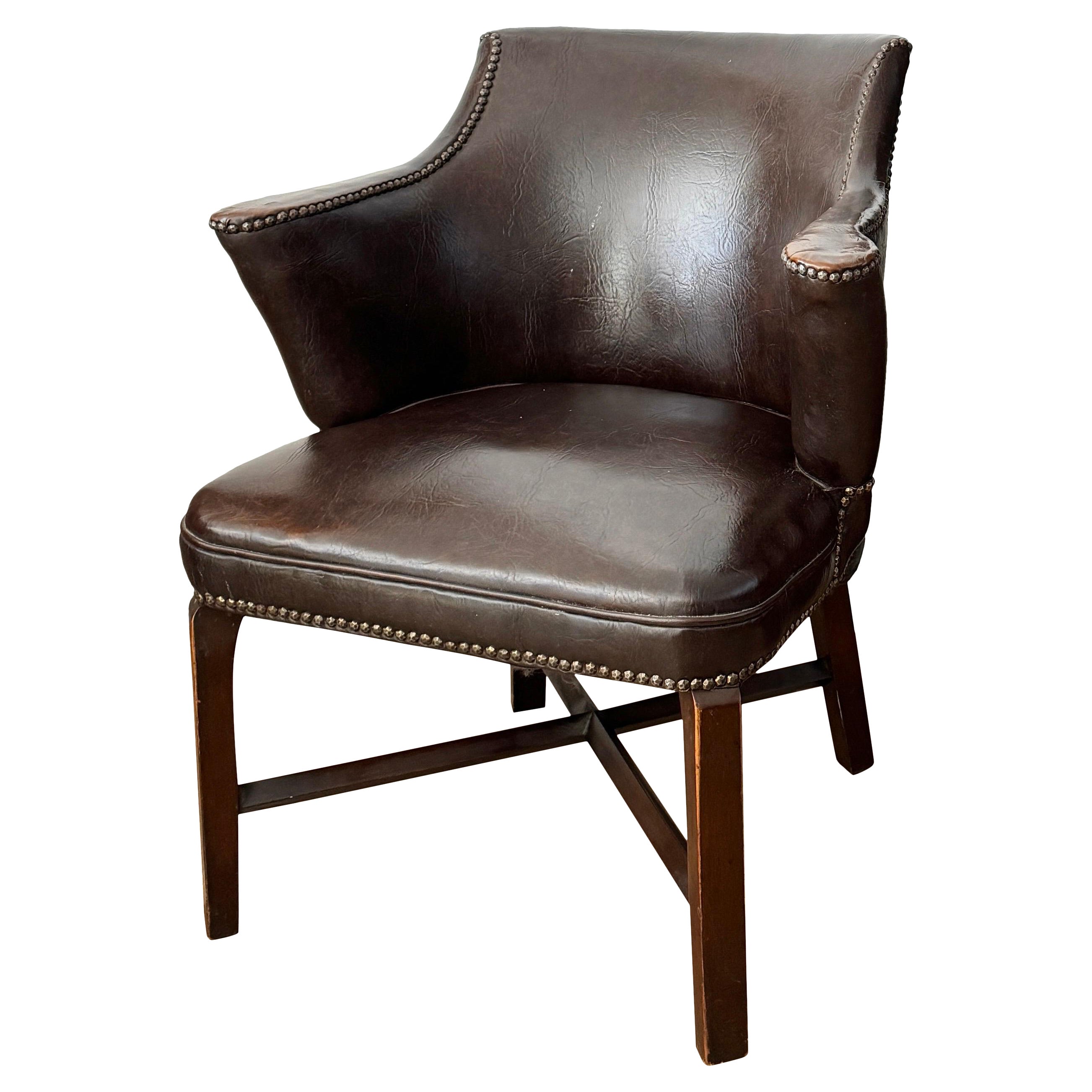 Vintage Leder gepolstert Wanne Clubsessel im Angebot