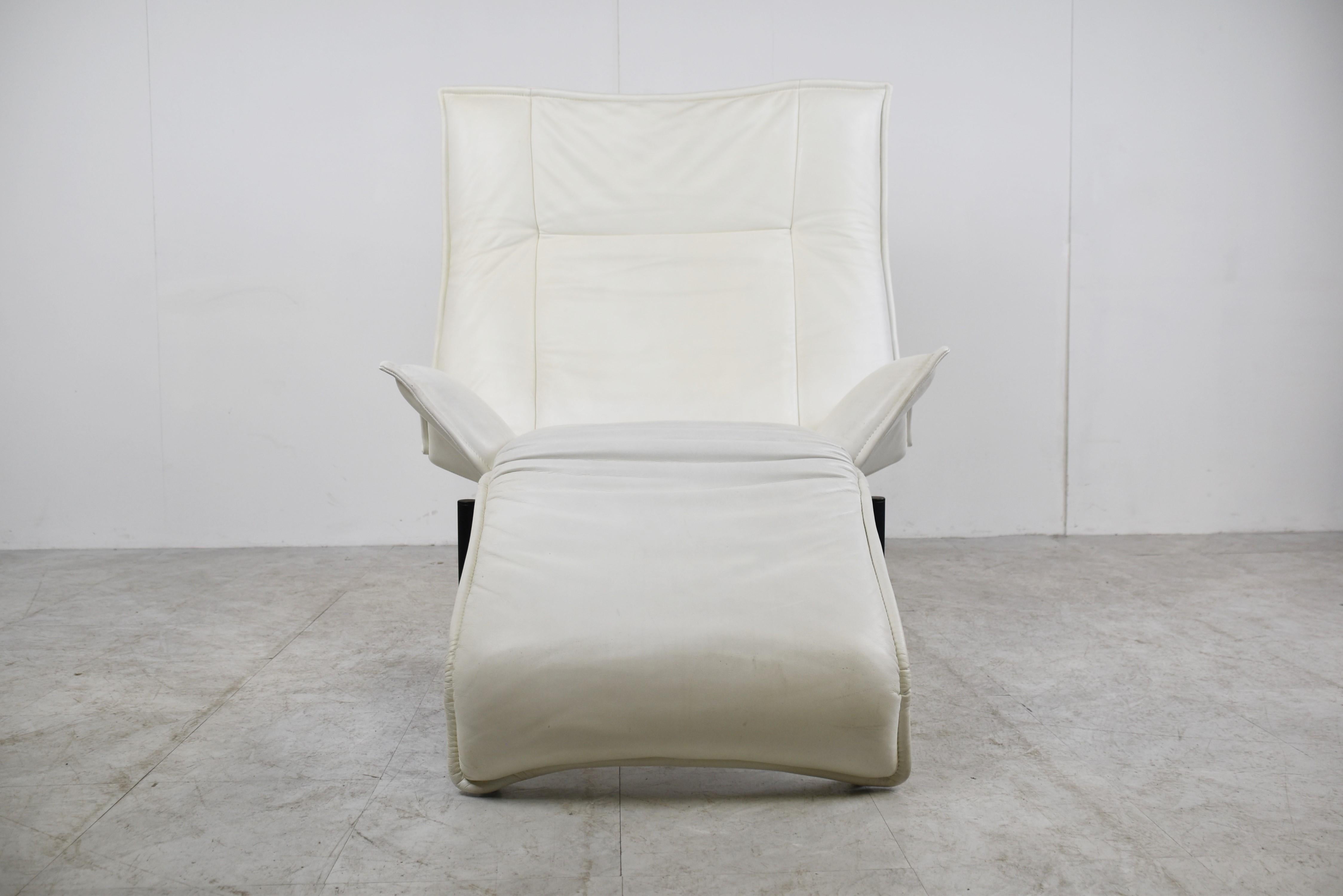 Vintage Leather Veranda Lounge Chair by Vico Magistretti for Cassina, 1980s For Sale 4