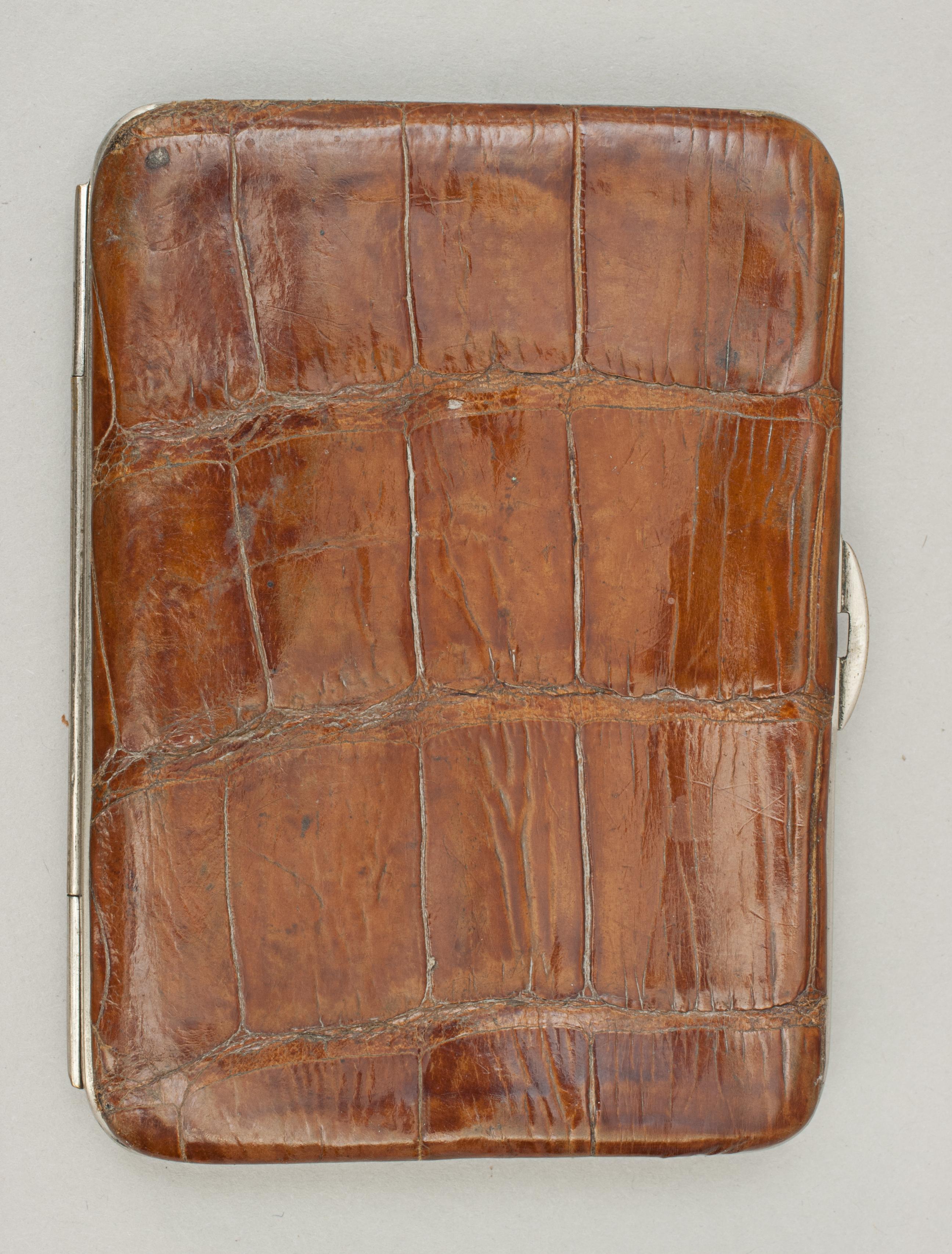 Early 20th Century Vintage Leather Wallet with Soft Interior Calf Skin with Silver Mounts For Sale