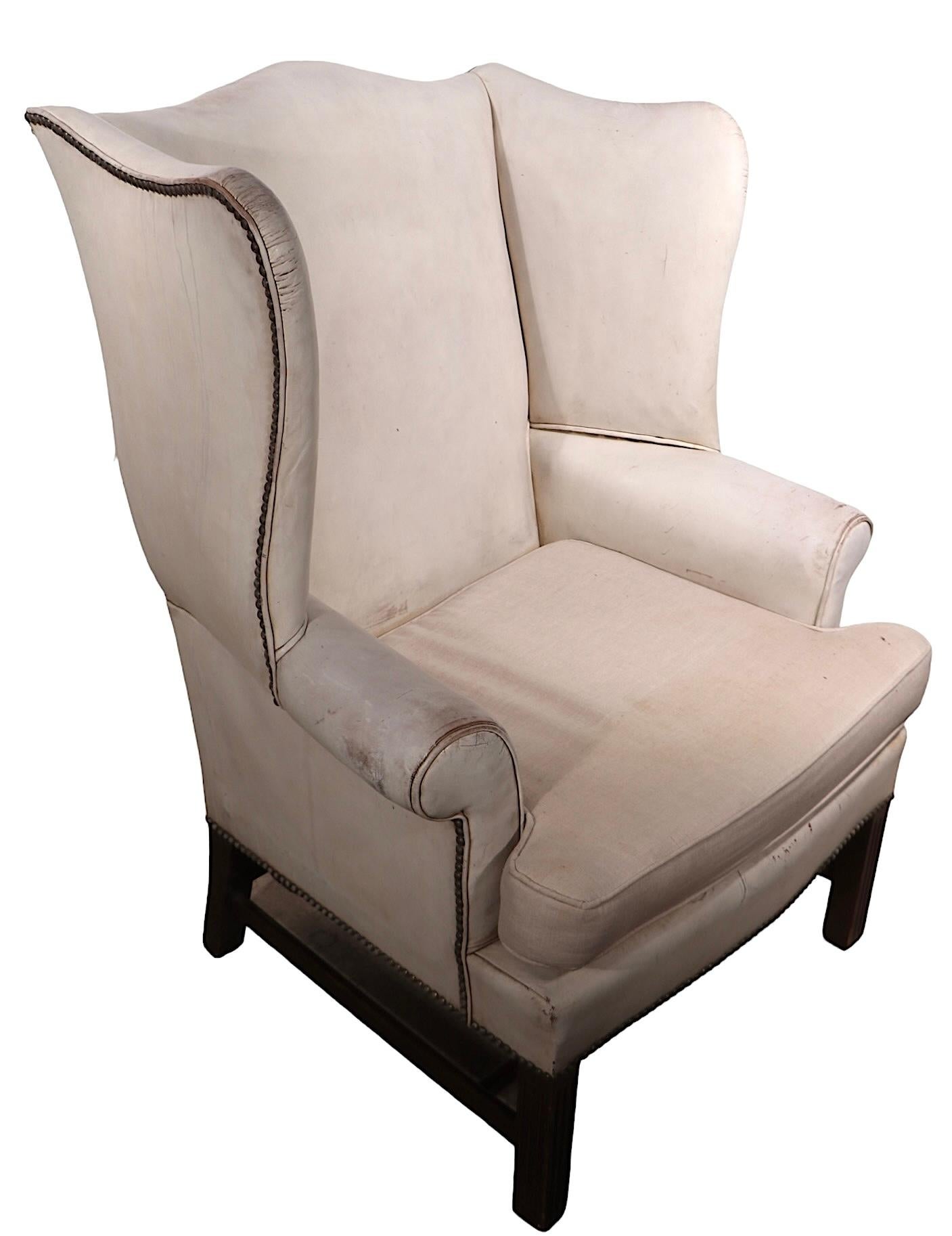 Silla de cuero vintage siglo XX en venta