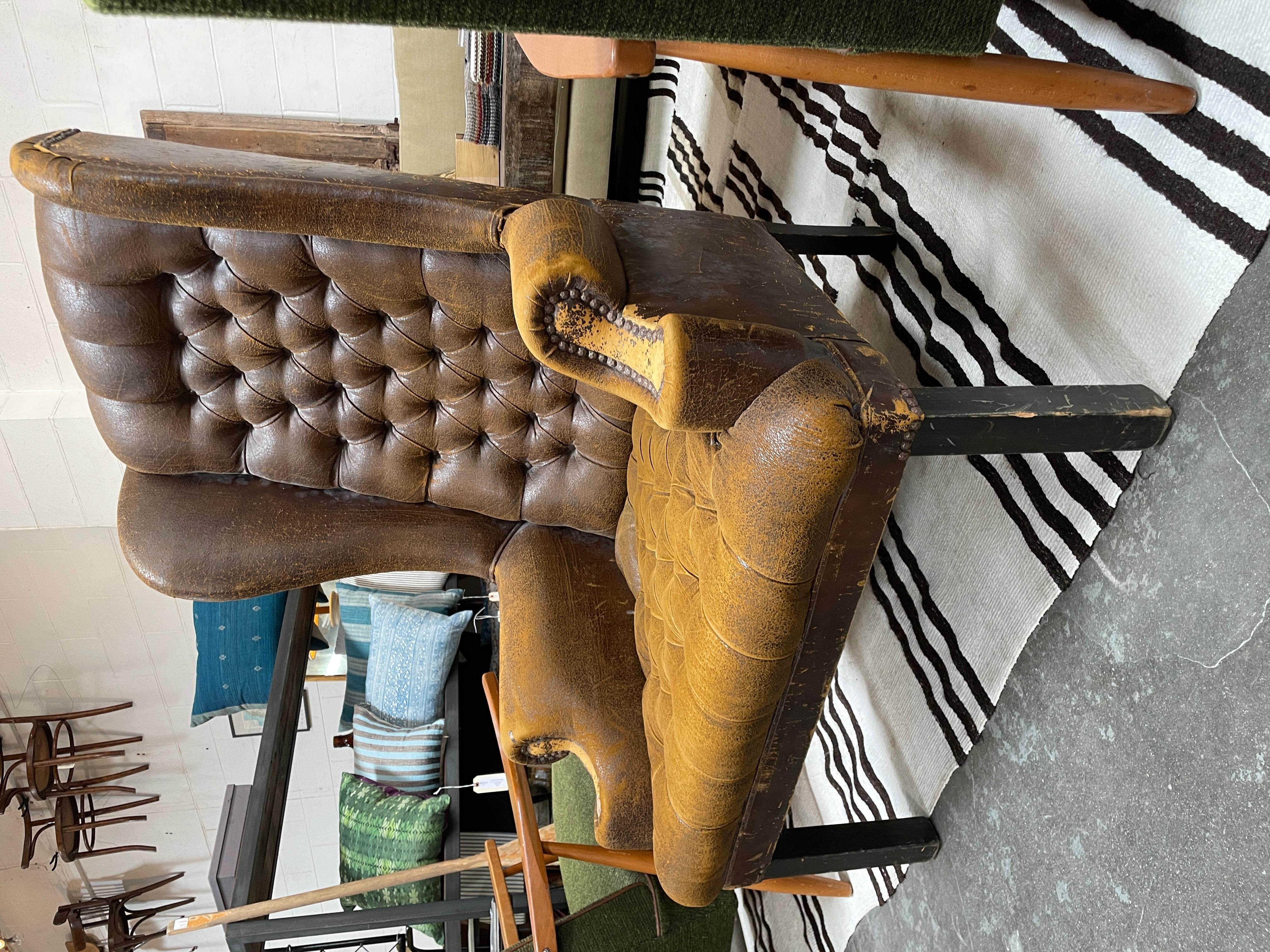 used leather wingback chair