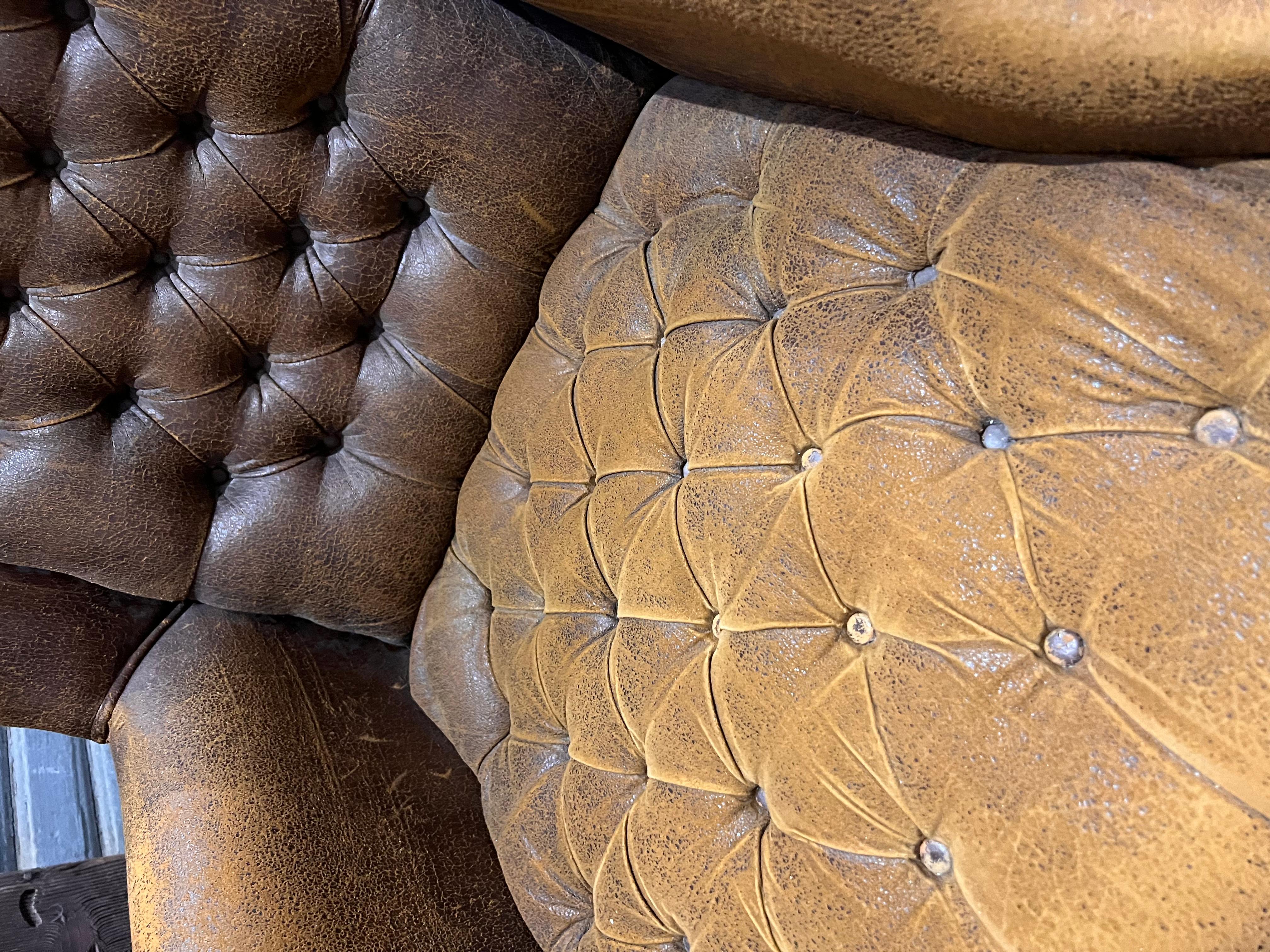 leather tufted wingback chair