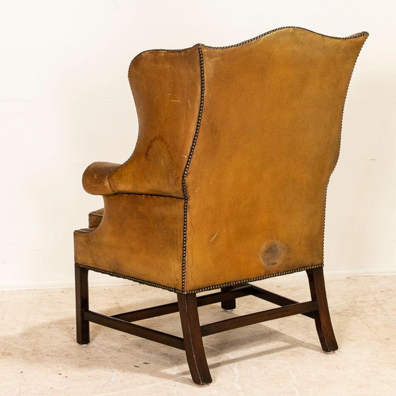 leather wingback chair vintage