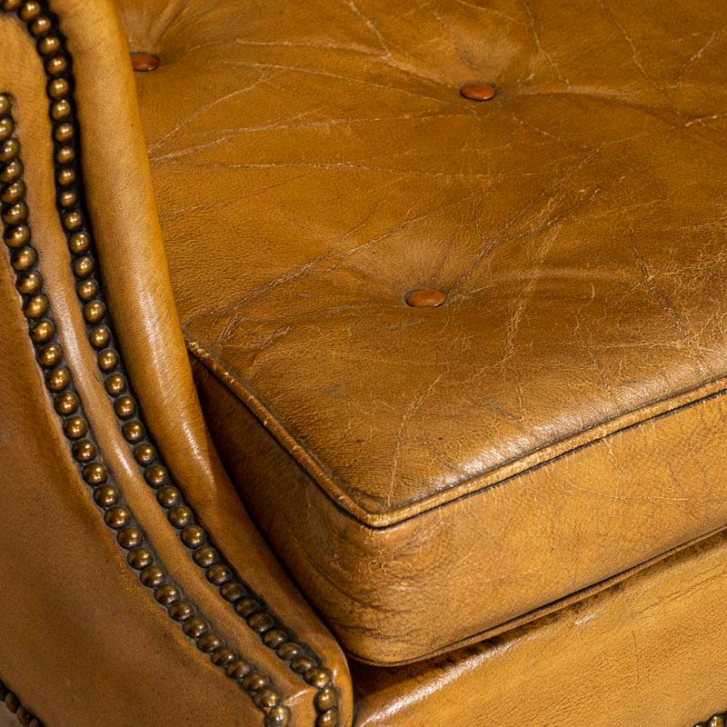 English Vintage Leather Wingback Chair