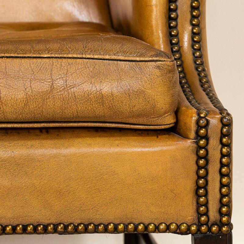 Vintage Leather Wingback Chair 2