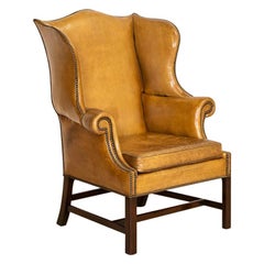 Vintage Leather Wingback Chair at 1stDibs | leather wingback chair vintage - Vintage Leather Wingback Chair Decor