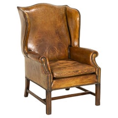 Vintage Leather Wingback Club Chair