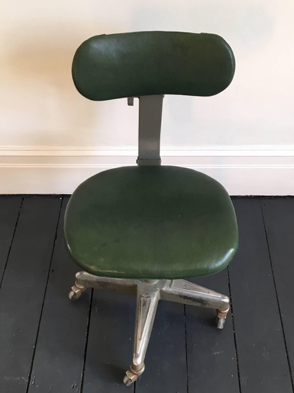 European Vintage Leather Work Chair