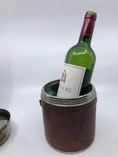 Secchiello per il ghiaccio vintage avvolto in pelle