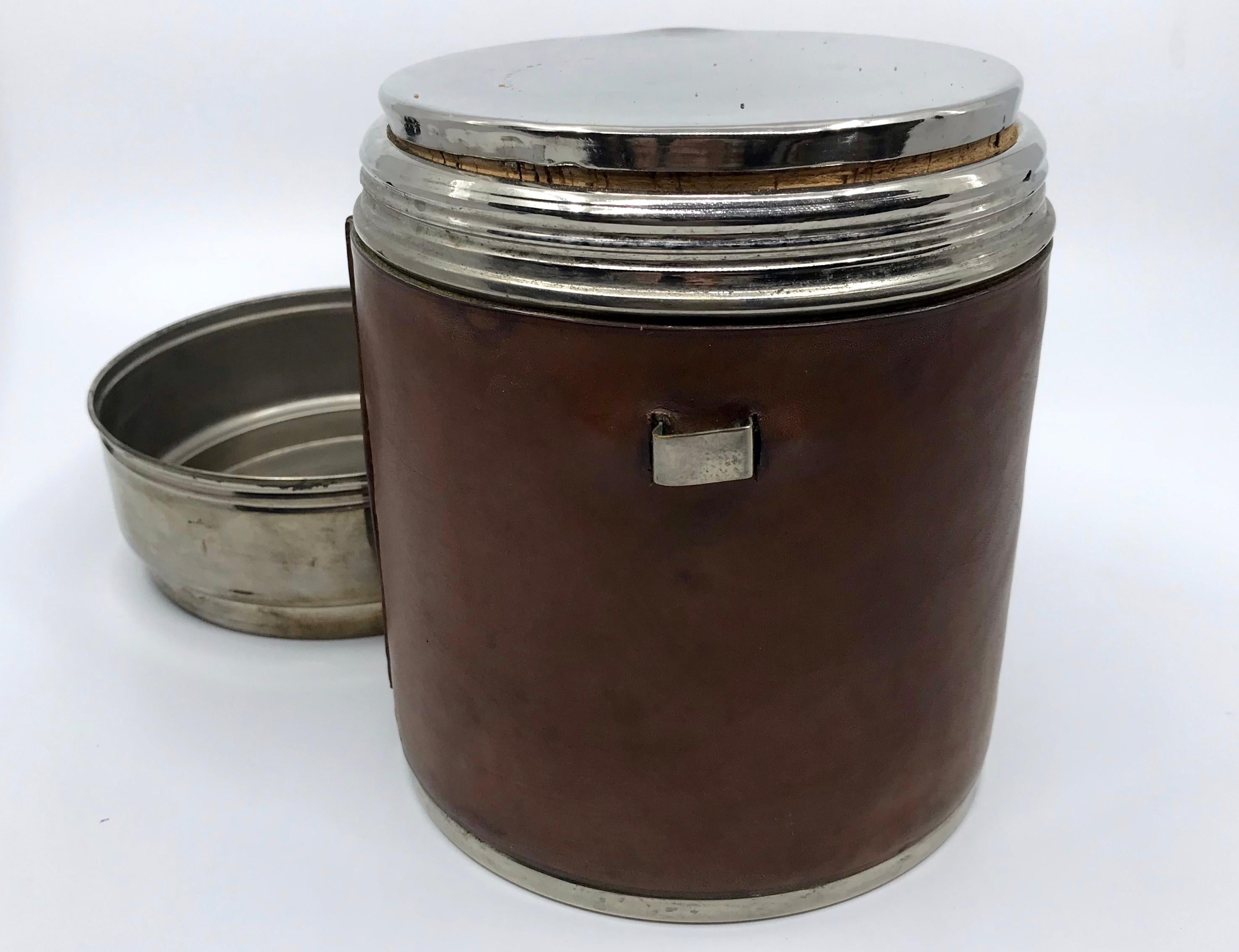 vintage leather ice bucket
