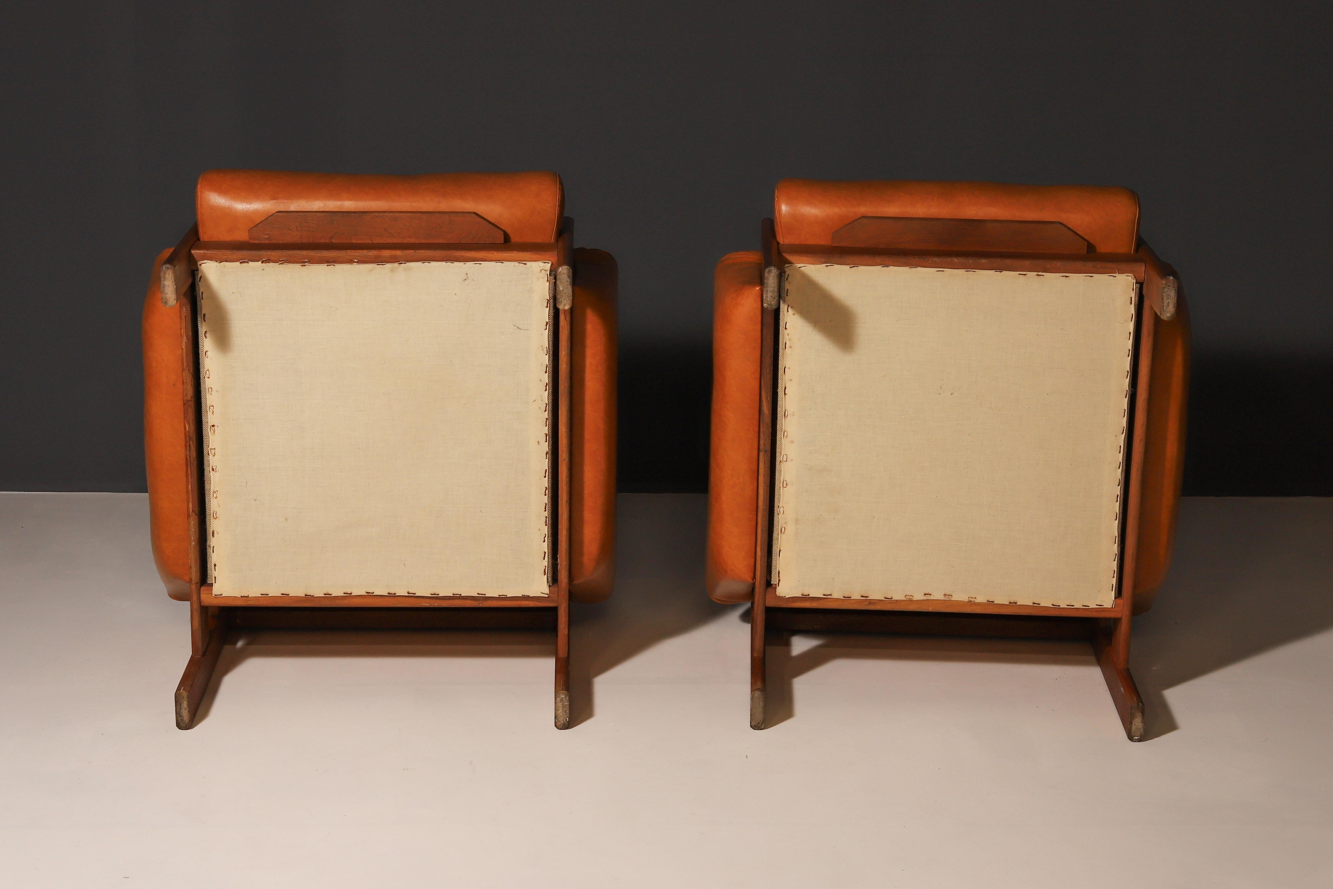 Vintage leatherette Armchairs, 1980s, Czechoslovakia For Sale 4