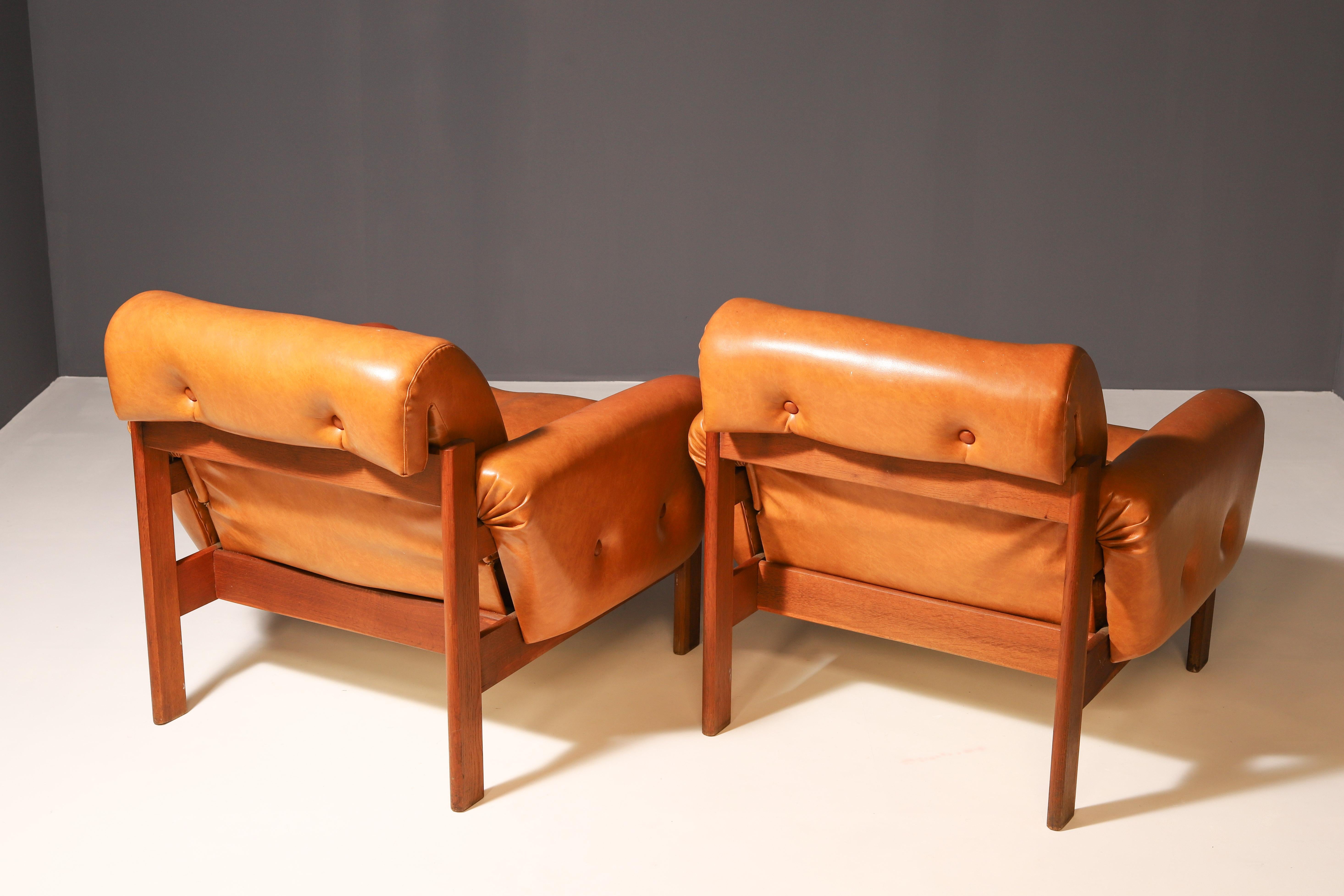 Vintage leatherette Armchairs, 1980s, Czechoslovakia For Sale 1