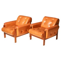 Sillones vintage de polipiel, años 80, Checoslovaquia
