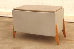 Vintage Leatherette Stool or Laundry Basket, 1980s, Czechoslovakia