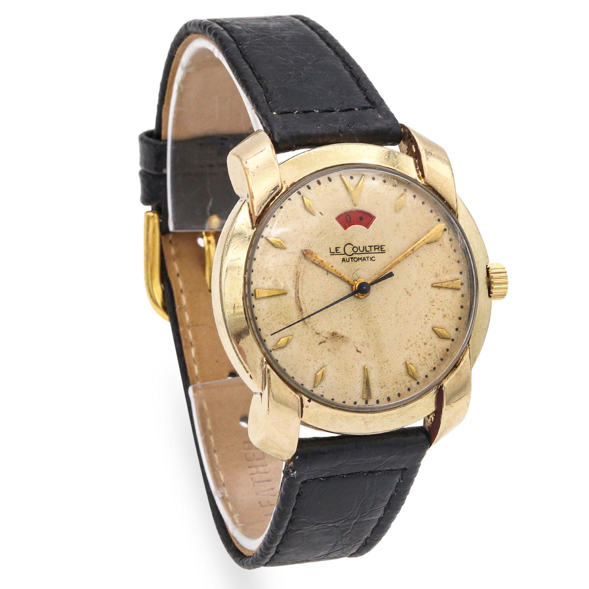 Vintage LeCoultre 10k Yellow Gold Filled Automatic Men's Watch In Good Condition In New York, NY